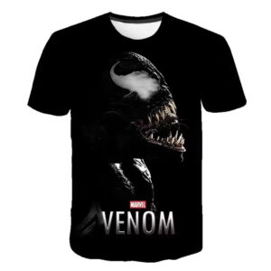 Marvel Venom Side View Shadow Art Black T-shirt for Children