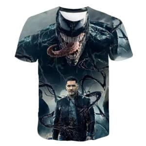 Marvel Venom Tom Hardy Movie Poster Black T-shirt for Kids