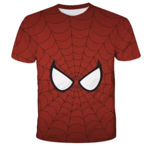 Minimalist Spider-Man Eyes Web Pattern Children's T-shirt