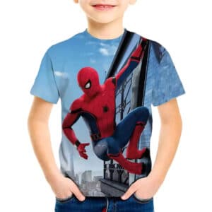 Spider-Man Homecoming Cityscape Blue Children's T-shirt