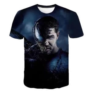 Venom Half-Face Darkness Art Black Children's T-shirt