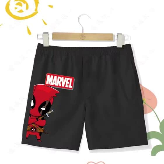 Adorable Deadpool Chibi Marvel Cartoon Shorts for Kids,