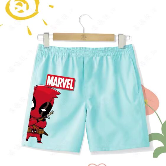 Adorable Deadpool Chibi Marvel Cartoon Shorts for Kids,