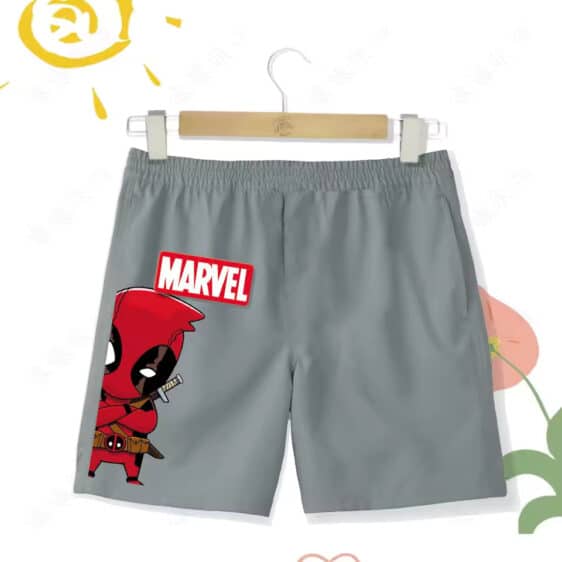 Adorable Deadpool Chibi Marvel Cartoon Shorts for Kids,