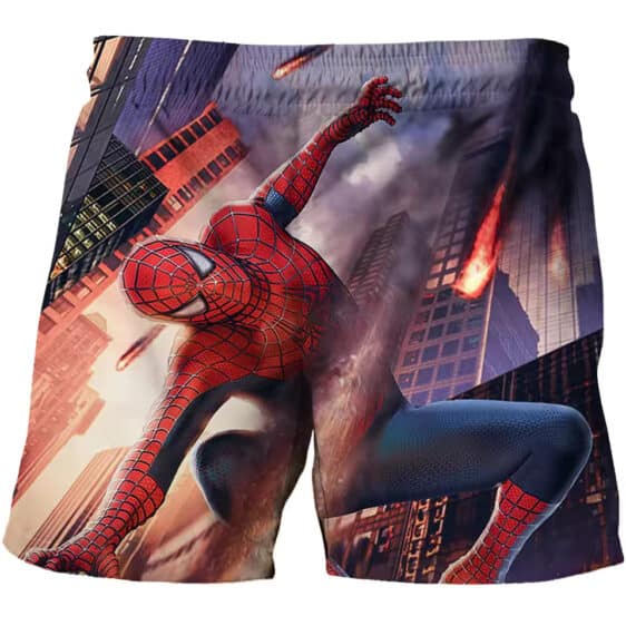 Dynamic Spider-Man Cityscape Battle Action Boys' Shorts