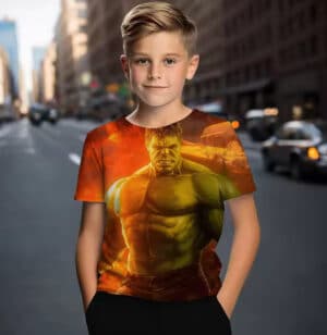 Fiery Hulk Rage Marvel Explosion Graphic T-shirt for Kids