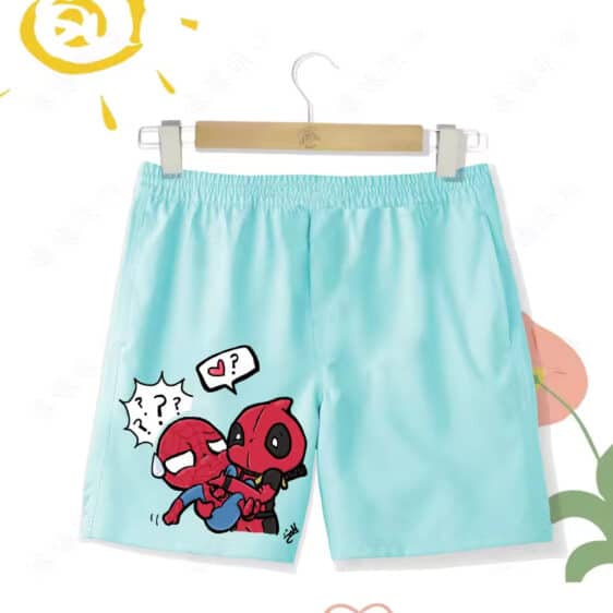 Funny Chibi Spider-Man Deadpool Graphic Shorts for Children