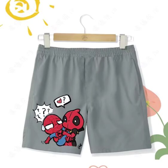 Funny Chibi Spider-Man Deadpool Graphic Shorts for Children