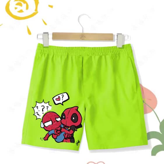 Funny Chibi Spider-Man Deadpool Graphic Shorts for Children