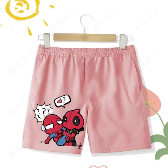 Funny Chibi Spider-Man Deadpool Graphic Shorts for Children