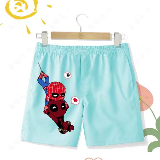 Funny Spider-Man & Deadpool Cartoon Duo Shorts for Children