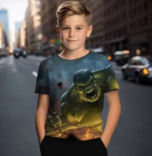 Furious Hulk Smash Dynamic Glow Marvel T-shirt for Boys