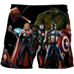 Marvel Avengers Assemble Black Heroic Shorts for Children