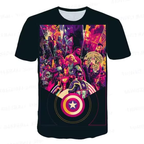 Marvel Avengers Vibrant Team Collage Art T-shirt for Boys