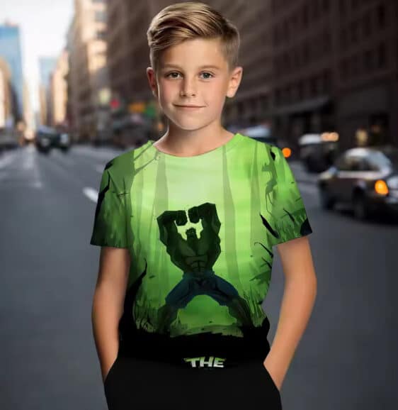 Marvel Cartoons Hulk Forest Fury Green T-shirt for Kids