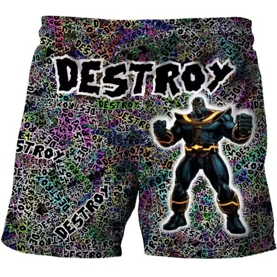 Marvel Thanos Destroy Doodle Art Pattern Children's Shorts