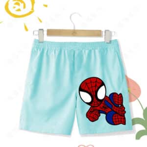 Playful Spider-Man Chibi Cartoon Graphic Children's Shorts