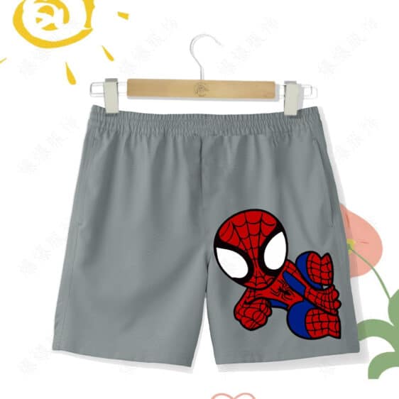 Playful Spider-Man Chibi Cartoon Graphic Children's Shorts