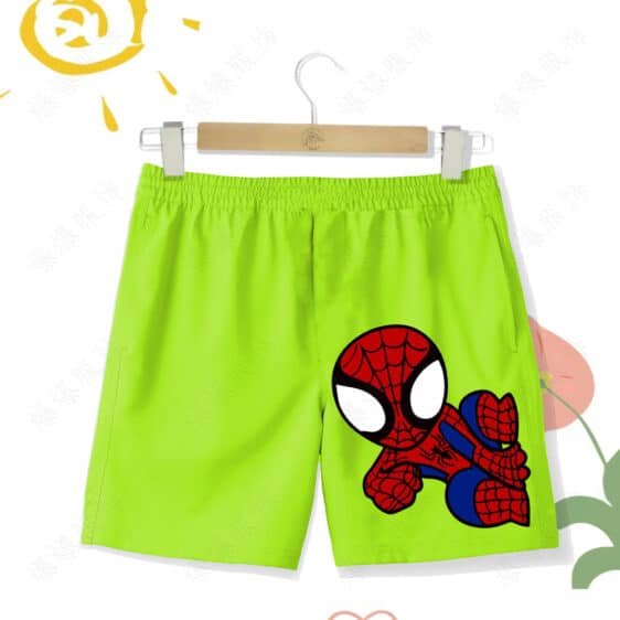 Playful Spider-Man Chibi Cartoon Graphic Children's Shorts