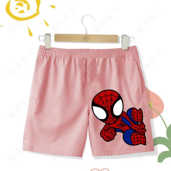 Playful Spider-Man Chibi Cartoon Graphic Children's Shorts