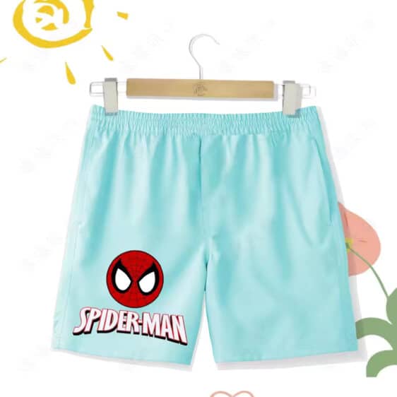 Spider-Man Minimalist Cartoon Head Logo Shorts for Children