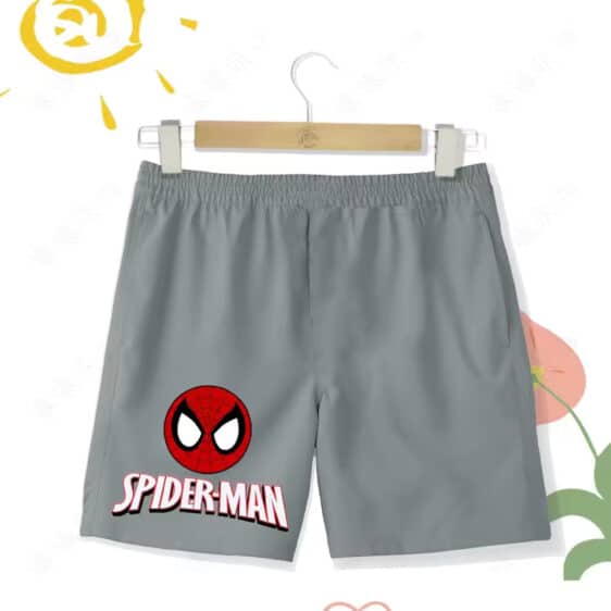 Spider-Man Minimalist Cartoon Head Logo Shorts for Children