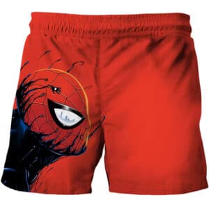 Venom Symbiote Fusion Spider-Man Face Red Kids Shorts