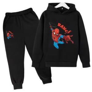 Action-Packed Spider-Man Bang! All-Black Kids Hoodie Set