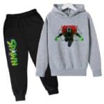 Anti-Hero Spawn Battle Pose Gray Black Kids Hoodie Set