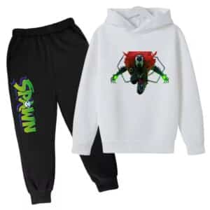 Anti-Hero Spawn Battle Pose White Black Hoodie Set for Boys