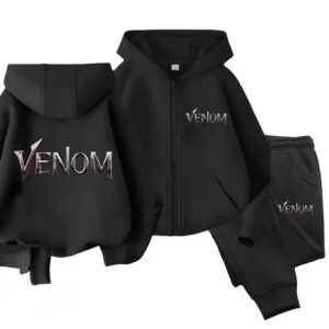 Anti-Hero Venom Minimalist Logo Black Hoodie Set for Kids