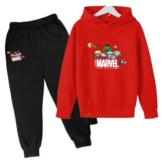 Avengers Hero Assemble Chibi Red Black Children's Hoodie Set