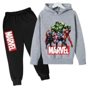 Avengers Hero Assemble Marvel Gray Black Hoodie Set for Boys