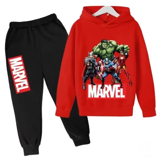 Avengers Hero Assemble Marvel Red Black Hoodie Set for Boys