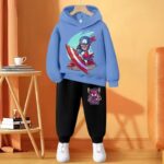 Captain America Spider-Man Blue Black Hoodie Set for Kids