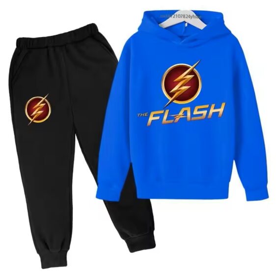 DC Comics The Flash Logo Art Blue Black Boys' Hoodie Set