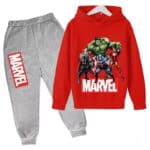 Earth's Mighty Heroes Avengers Red Gray Boys' Hoodie Set