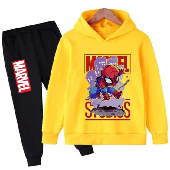 Friendly Neighbor Spider-Man Yellow Black Boys' Hoodie Set