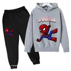 Friendly Neighborhood Spider-Man Gray Black Kids Hoodie Set