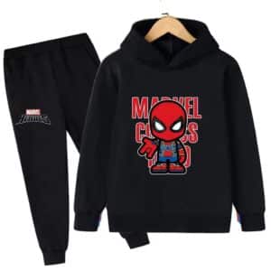 Infinity War Spider-Man Chibi All-Black Hoodie Set for Boys