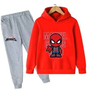 Infinity War Spider-Man Chibi Red Gray Boys' Hoodie Set