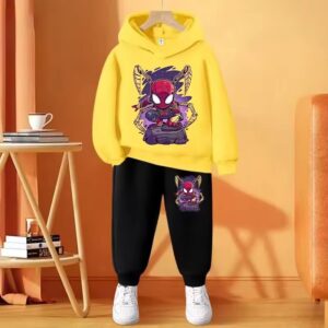 Infinity War Spider-Man Yellow Black Children's Hoodie Set