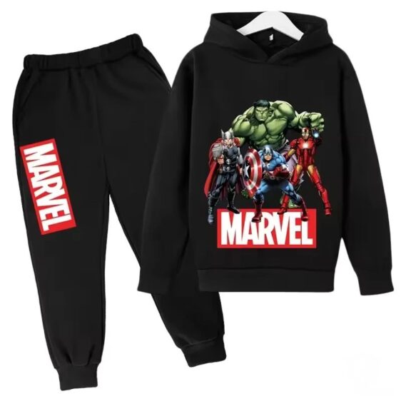 Marvel Avenger Superheroes All-Black Children's Hoodie Set