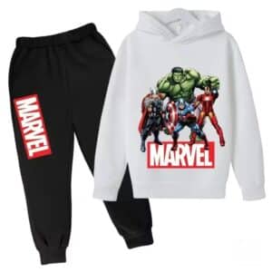 Marvel Avenger Superheroes White Black Boys' Hoodie Set