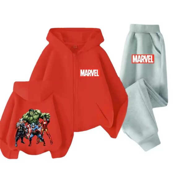 Marvel Avengers Assemble Red Gray Hoodie Set for Children