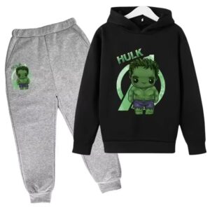 Marvel Avengers Hulk Chibi Black Gray Boys' Hoodie Set