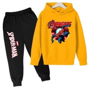 Marvel Avengers Spider-Man Yellow Black Hoodie Set for Boys