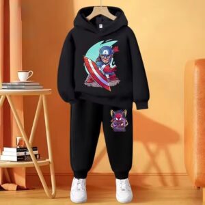 Marvel Captain America Action All-Black Boys' Hoodie Set