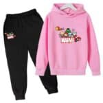 Marvel Chibi Avengers Heroes Pink Black Hoodie Set for Girls