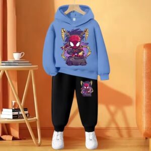 Marvel Chibi Iron Spider-Man Blue Black Boys' Hoodie Set